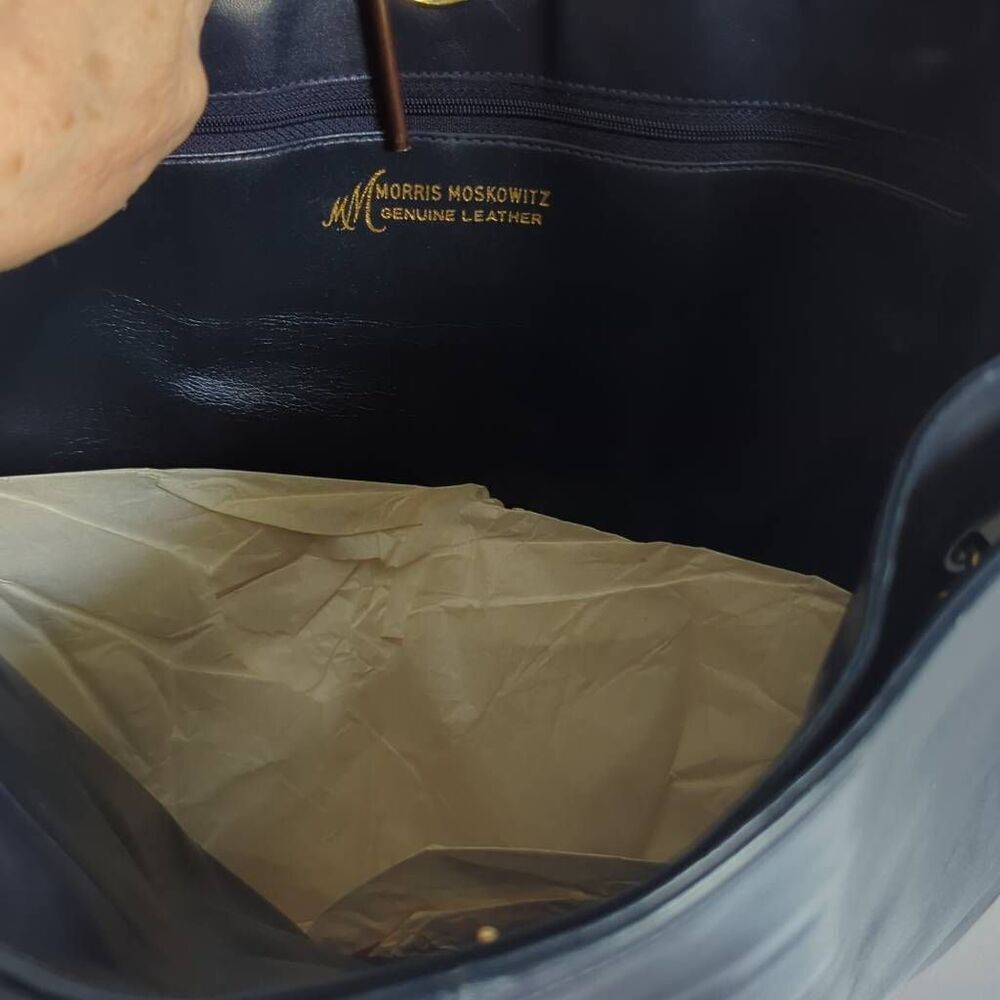 Vintage Morris  Moskowitz leather shoulder bag. NOS. Mid-Century mfg 190 - Picture 9 of 10